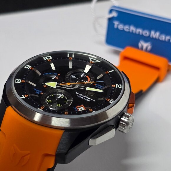 Technomarine Men's Watch Ocean Quantum Chrono Orange and Black TM-318128 - Picture 2 of 7